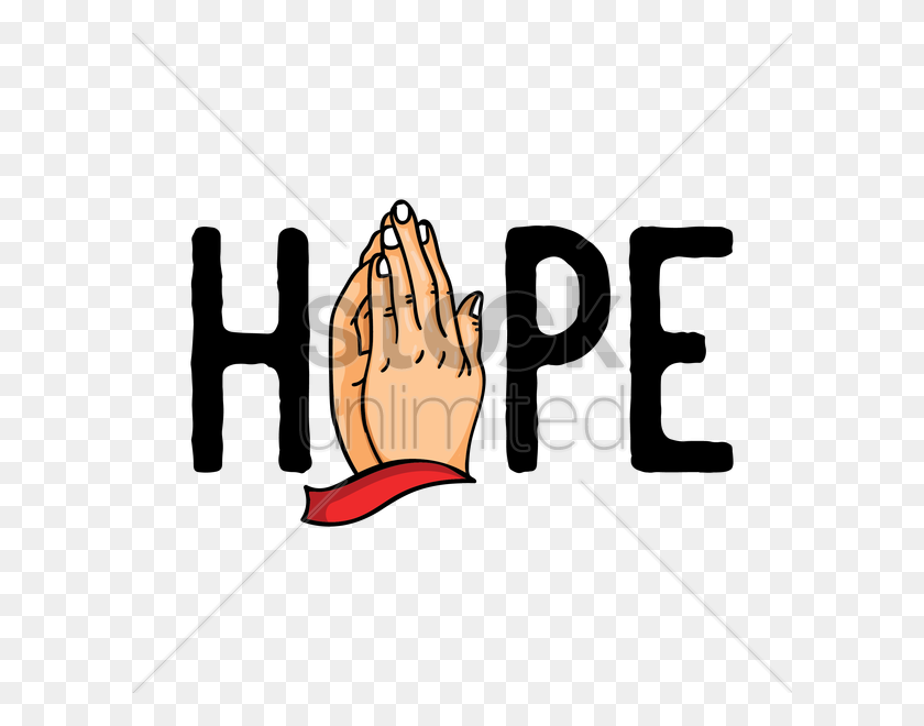 600x600 Hope With Hand Praying Vector Image - Hope Clipart