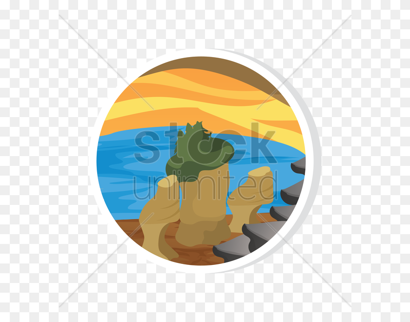 600x600 Hopewell Rocks Vector Image - Jersey Shore Clipart