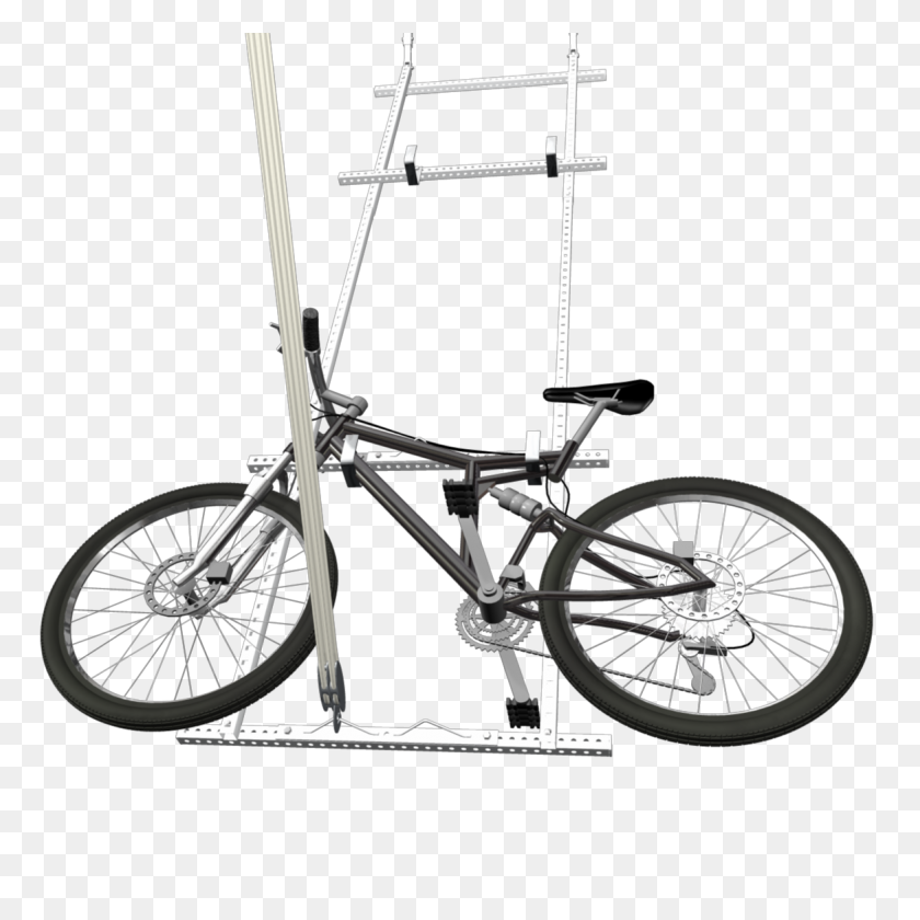 1168x1168 Горизонтальный Одиночный Велосипедный Подъемник С Крепкими Стойками - Велосипедная Стойка Png
