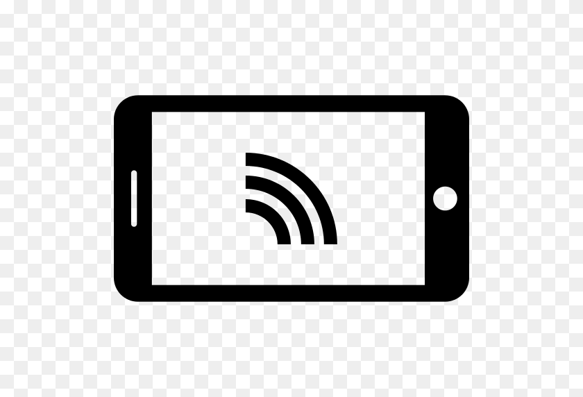 512x512 Horizontal Smartphone With Wifi Connection Png Icon - Wifi Symbol PNG