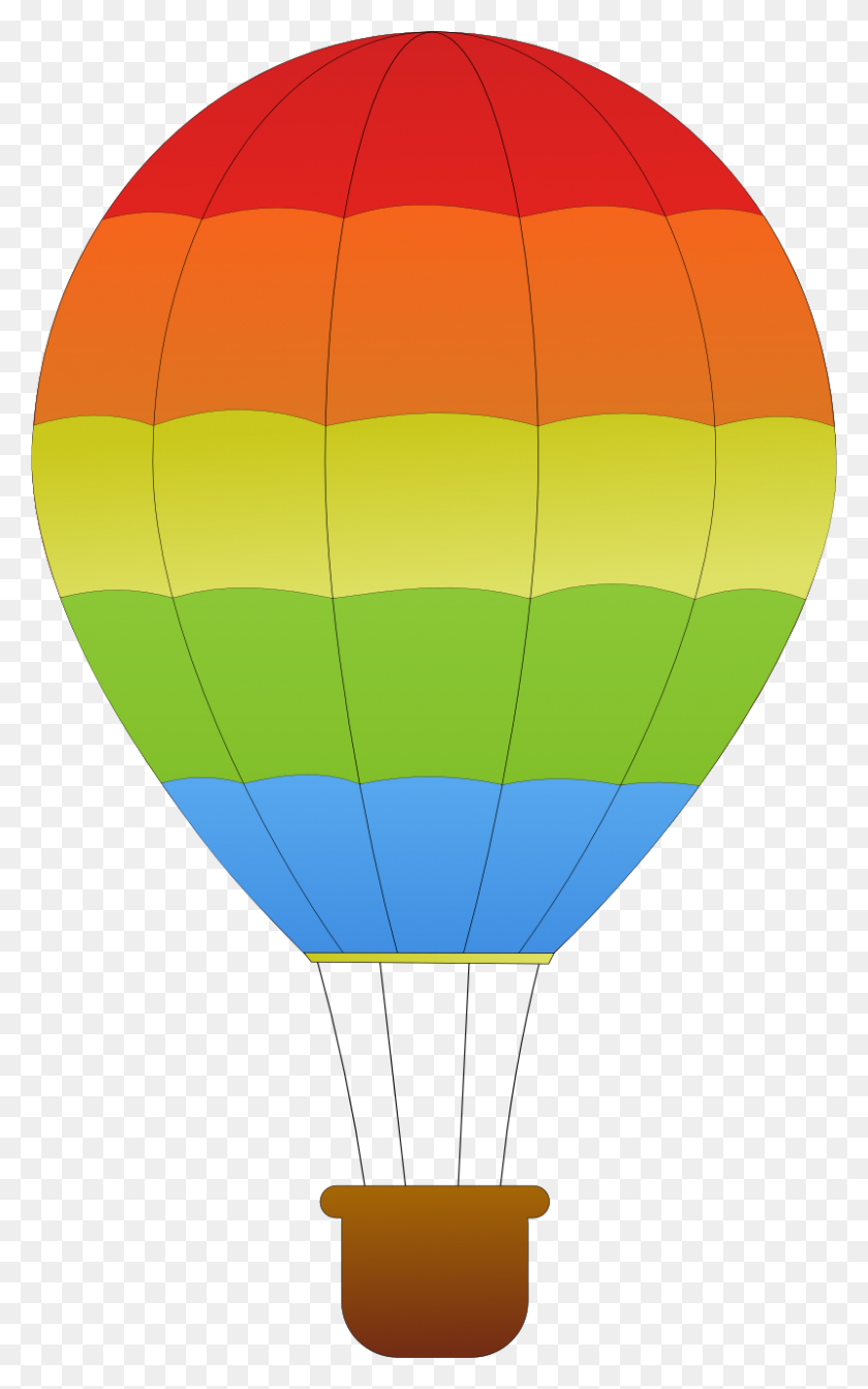 800x1316 Horizontal Striped Hot Air Balloons - Hot Air Balloon Basket Clipart