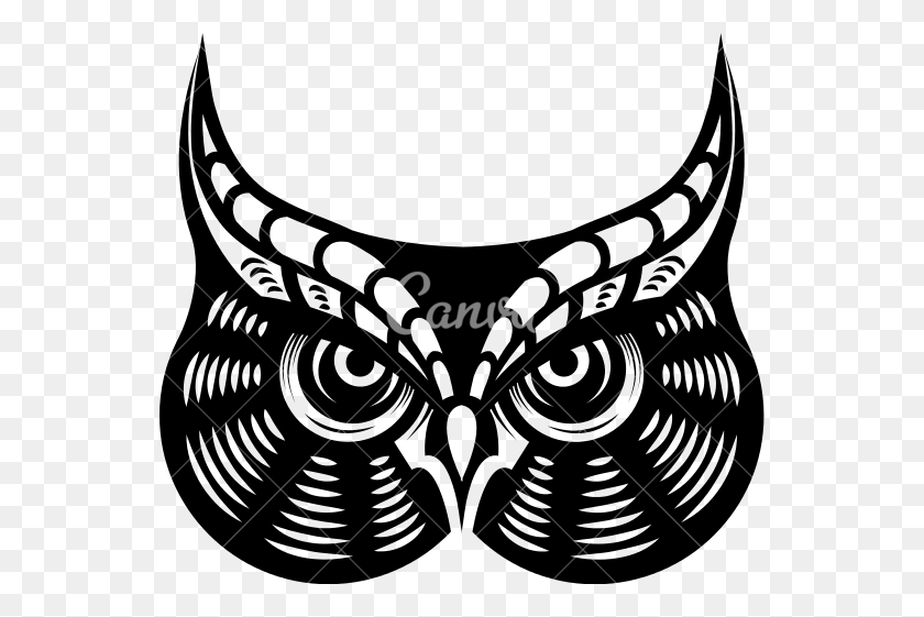 550x501 Horned Owl Clipart Icon - Owl Clipart Black And White