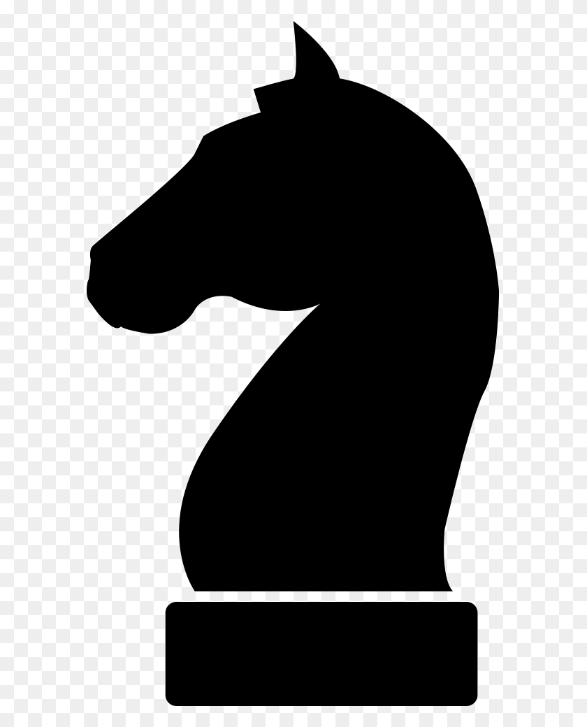 591x980 Horse Black Head Silhouette Of A Chess Piece Png Icon Free - Chess Pieces PNG