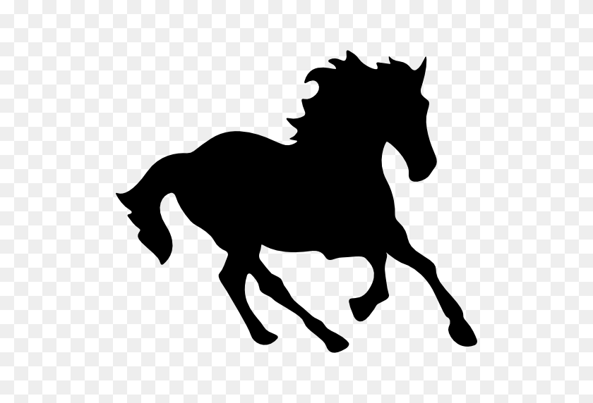 512x512 Horse Black Running Shape - Horse Icon PNG