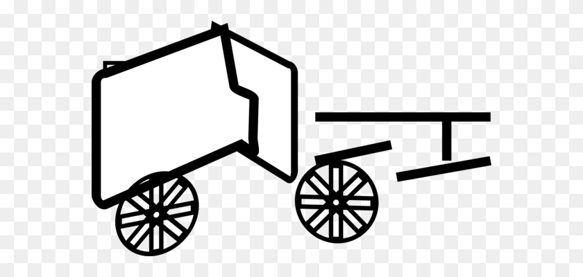576x340 Horse Chariot Car Wagon Black And White - Red Wagon Clipart