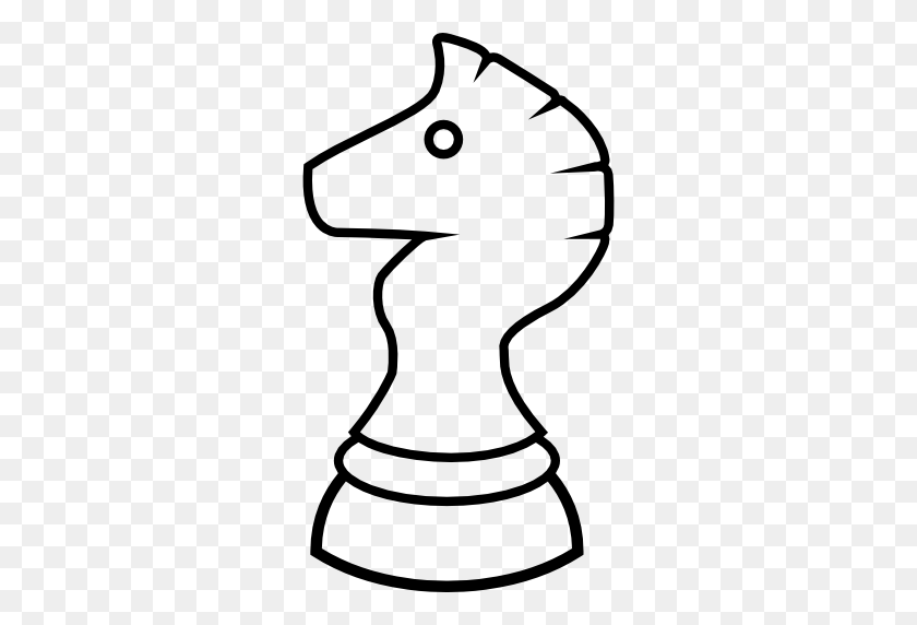 512x512 Horse Chess Piece Outline - Chess Pieces PNG