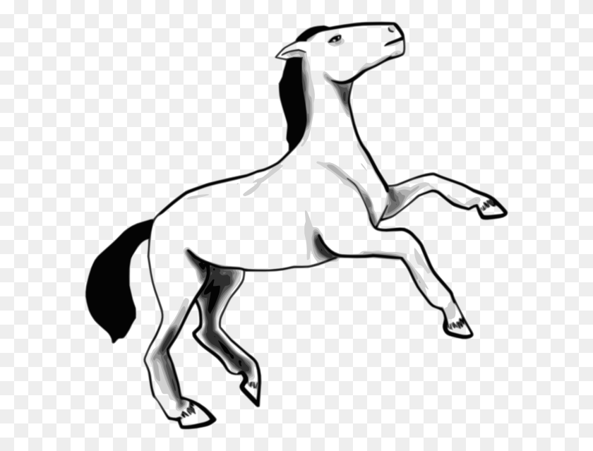 600x579 Лошадь Картинки - Голова Единорога Клипарт Черный И Белый