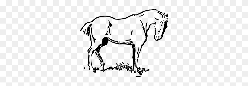 300x232 Лошадь Картинки - Голова Лошади Клипарт Черно-Белый