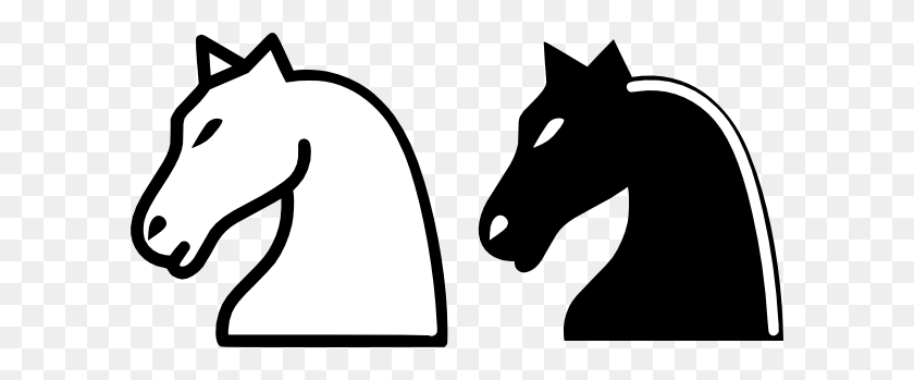 600x289 Лошадь Клипарт Шахматная Фигура - Черный Конь Клипарт