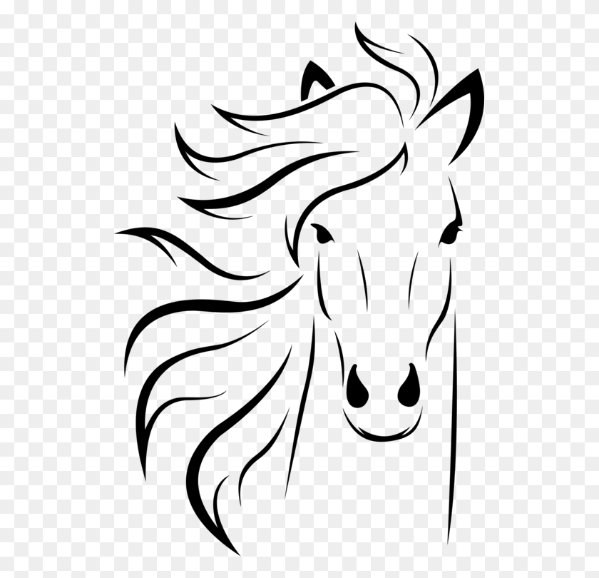 519x750 Лошадь Рисование Силуэт Морда Животного - Подъем Лошади Клипарт