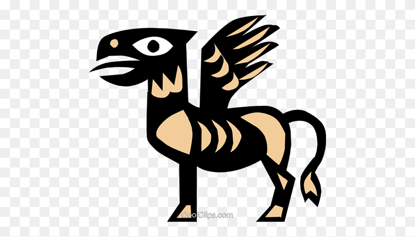 480x421 Horse, Egyptian Hieroglyphic Symbols Royalty Free Vector Clip Art - Pegasus Clipart