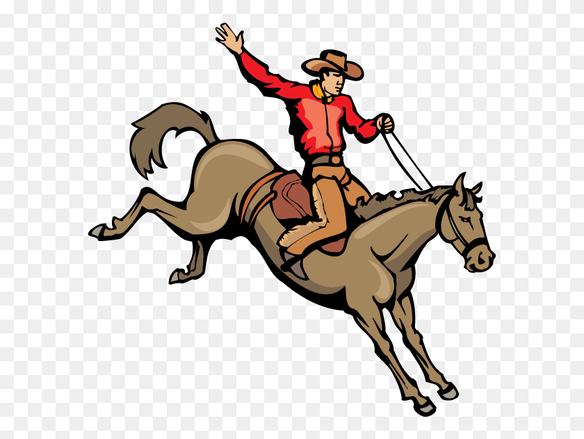 588x572 Horse Equestrian Bucking Cowboy Clip Art - Cowboy Horse Clipart