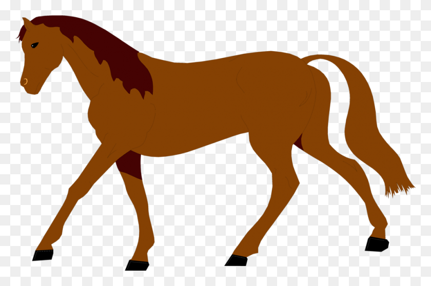 958x612 Horse Free Stock Photo Illustration Of A Brown Horse - Horse Border Clip Art