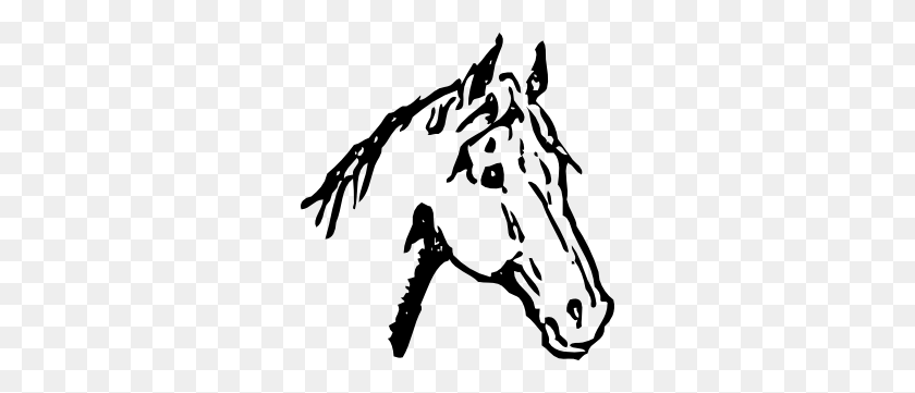 288x301 Horse Head Clip Art Free Vector - Wild Horse Clip Art