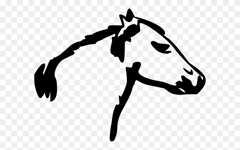 600x468 Horse Head Clipart Black And White - Panther Head Clipart