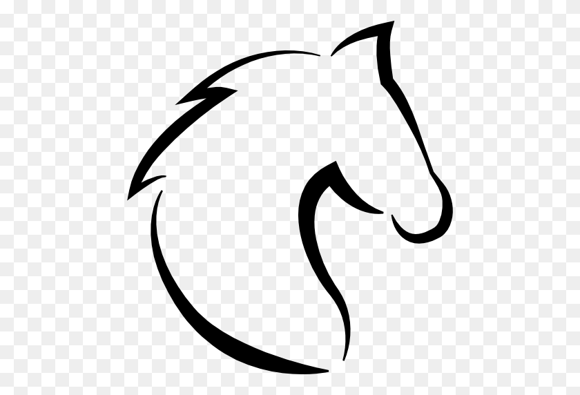 512x512 Horse Head With Hair Outline - Horse Head PNG