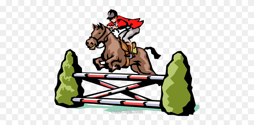 480x356 Horse Jumping Royalty Free Vector Clip Art Illustration - Equestrian Clipart