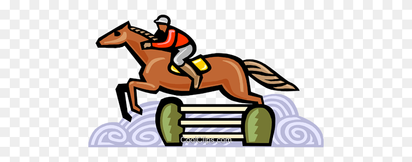 480x271 Horse Jumping Royalty Free Vector Clip Art Illustration - Equestrian Clipart