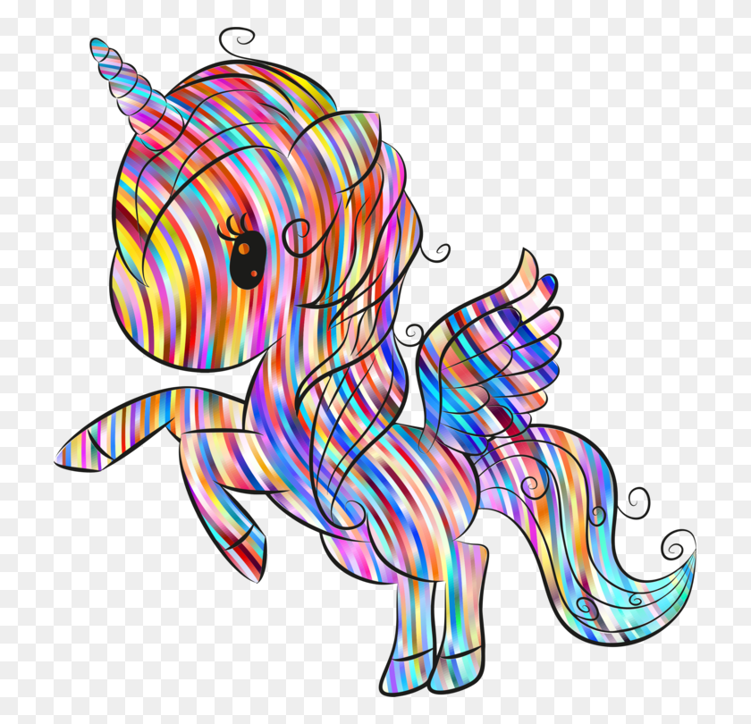 719x750 Лошадь Млекопитающее Орган Линии Искусство Розовый М - Радужный Единорог Клипарт