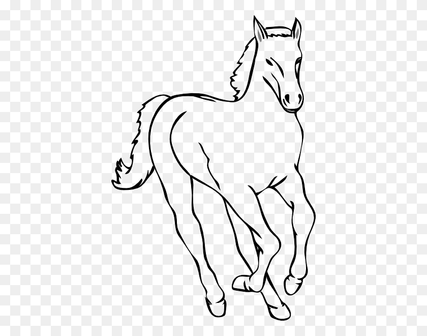 402x600 Лошадь Наброски Картинки - Бегущая Лошадь Клипарт