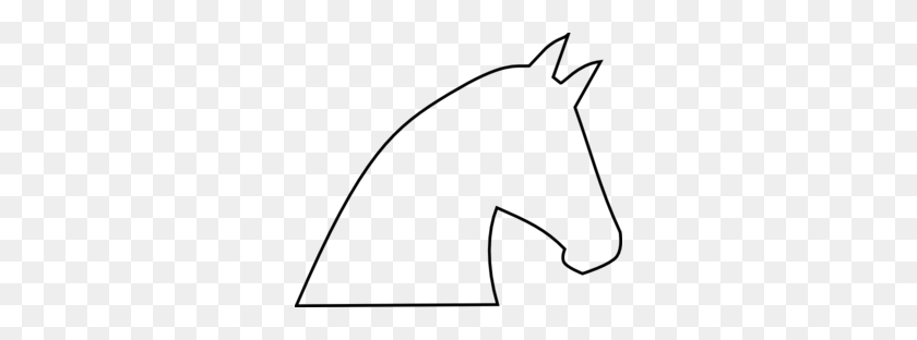 300x252 Horse Outline No Fill Clip Art - Horse Head Clipart Black And White