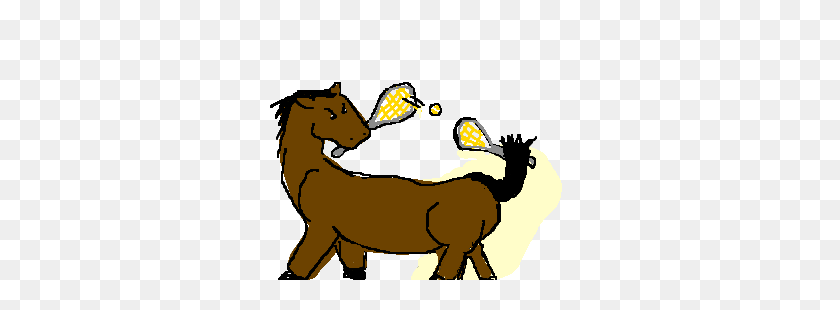 300x250 Horse Playing Tennis Against Itself Drawing - Play Tennis Clipart