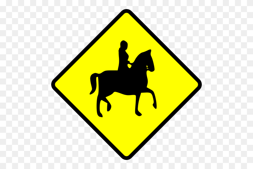 500x500 Horse Rider Caution Sign Vector Image - Caution Tape Clipart