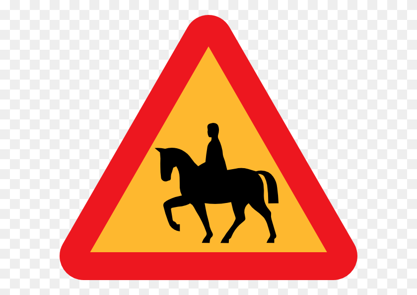 600x533 Конные Всадники Дорожный Знак Картинки - Ездить На Лошади Клипарт