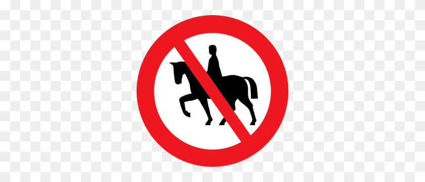 300x300 Horse Riding Prohibited White Bg Clip Art - Ride A Horse Clipart