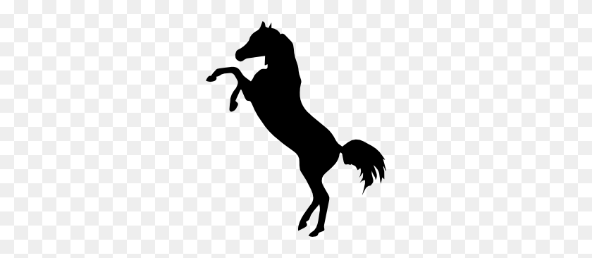 256x306 Лошадь Стоит На Двух Задних Лапах, Черный Силуэт, Вид Сбоку, Png - Силуэт Лошади В Png