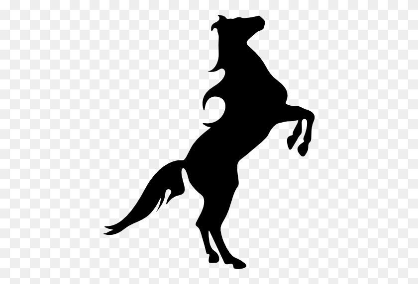512x512 Horse Standing Up Silhouette - White Horse PNG