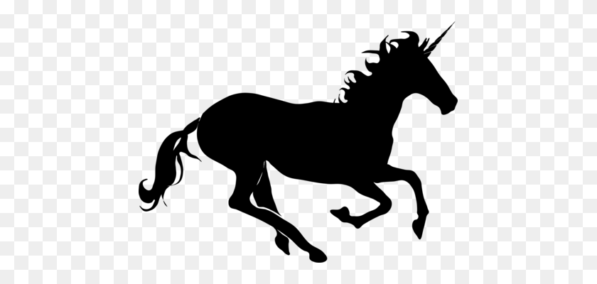 449x340 Horse Unicorn Silhouette Mythology Download - Fairy Silhouette Clip Art