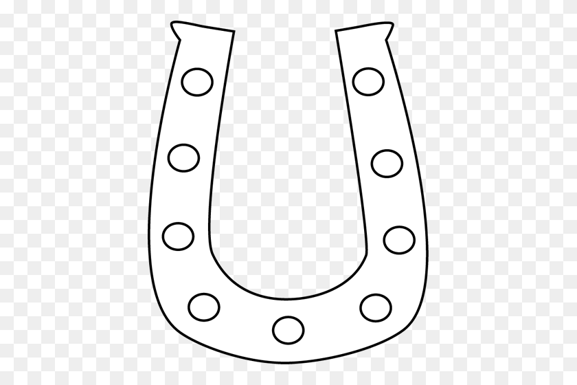 409x500 Horseshoe Horse Shoe Clip Art Wikiclipart - Black And White Shoe Clipart