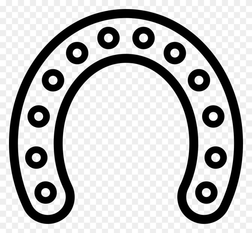 980x898 Horseshoe Outline With Circular Holes Along All Its Extension - Hole In Wall PNG