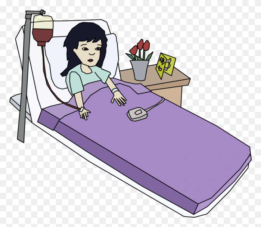 872x750 Hospital Bed Patient Woman Health Care - Sick Dog Clipart