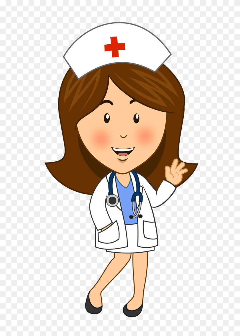 700x1116 Hospital, Doentes E Etc Clipart Nurse Cartoon - Sick Patient Clipart