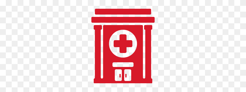 256x256 Hospital Icono Rojo Conjunto De Iconos Médicos Medicalwp - Icono De Hospital Png