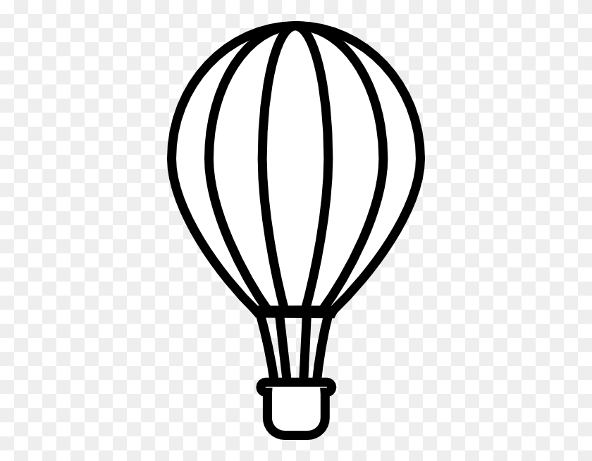 366x595 Hot Air Balloon Black Clip Art - Hot Air Balloon Black And White Clipart