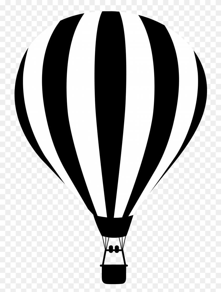 4114x5559 Hot Air Balloon Clip Art Black And White Free Image - Vintage Hot Air Balloon Clipart