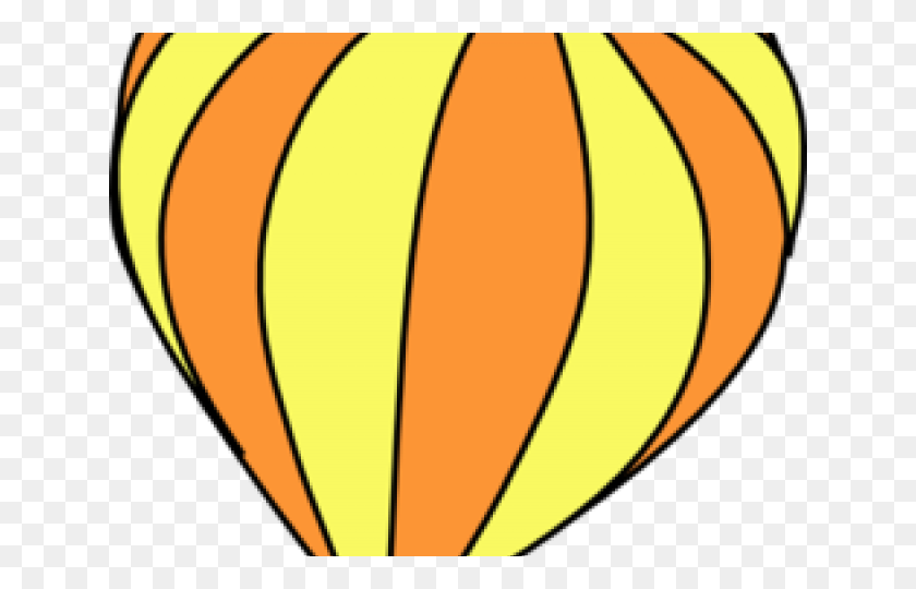 640x480 Hot Air Balloon Clipart Single - Orange Balloon Clipart