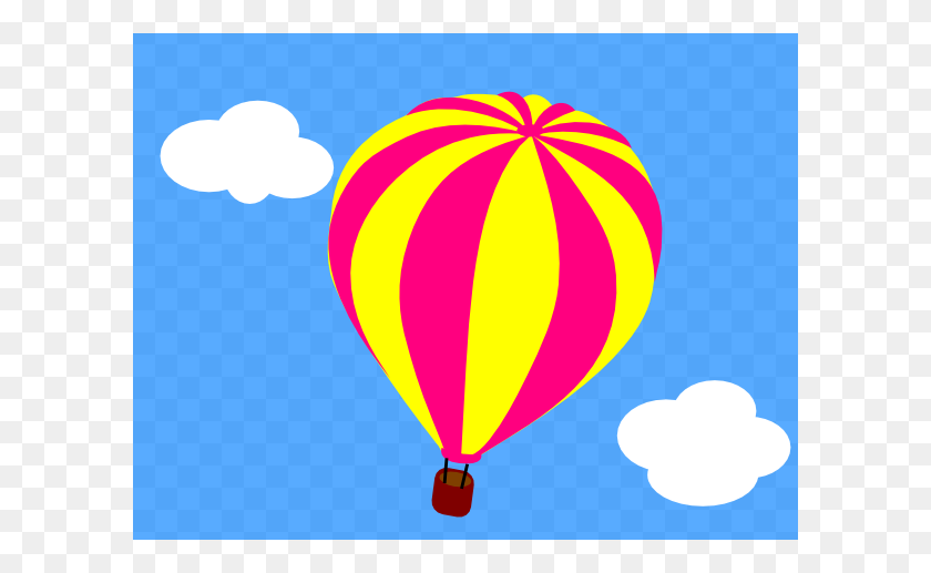 600x457 Hot Air Balloon In The Sky With Clouds Clip Art - Sky Clipart