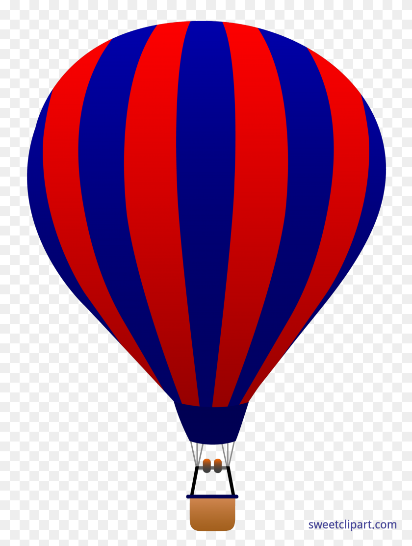 4114x5559 Hot Air Balloon Navy Blue Red Clip Art - Red Balloon Clipart