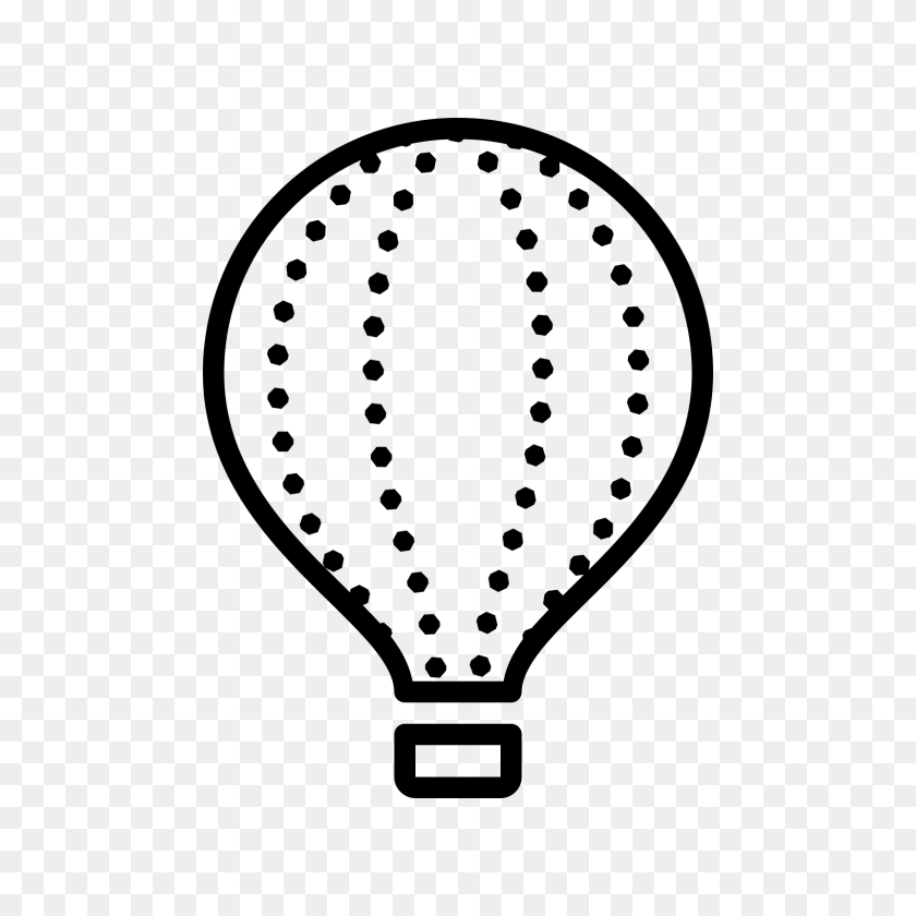 1600x1600 Hot Air Balloon Outline Group With Items - Hot Air Balloon Black And White Clipart