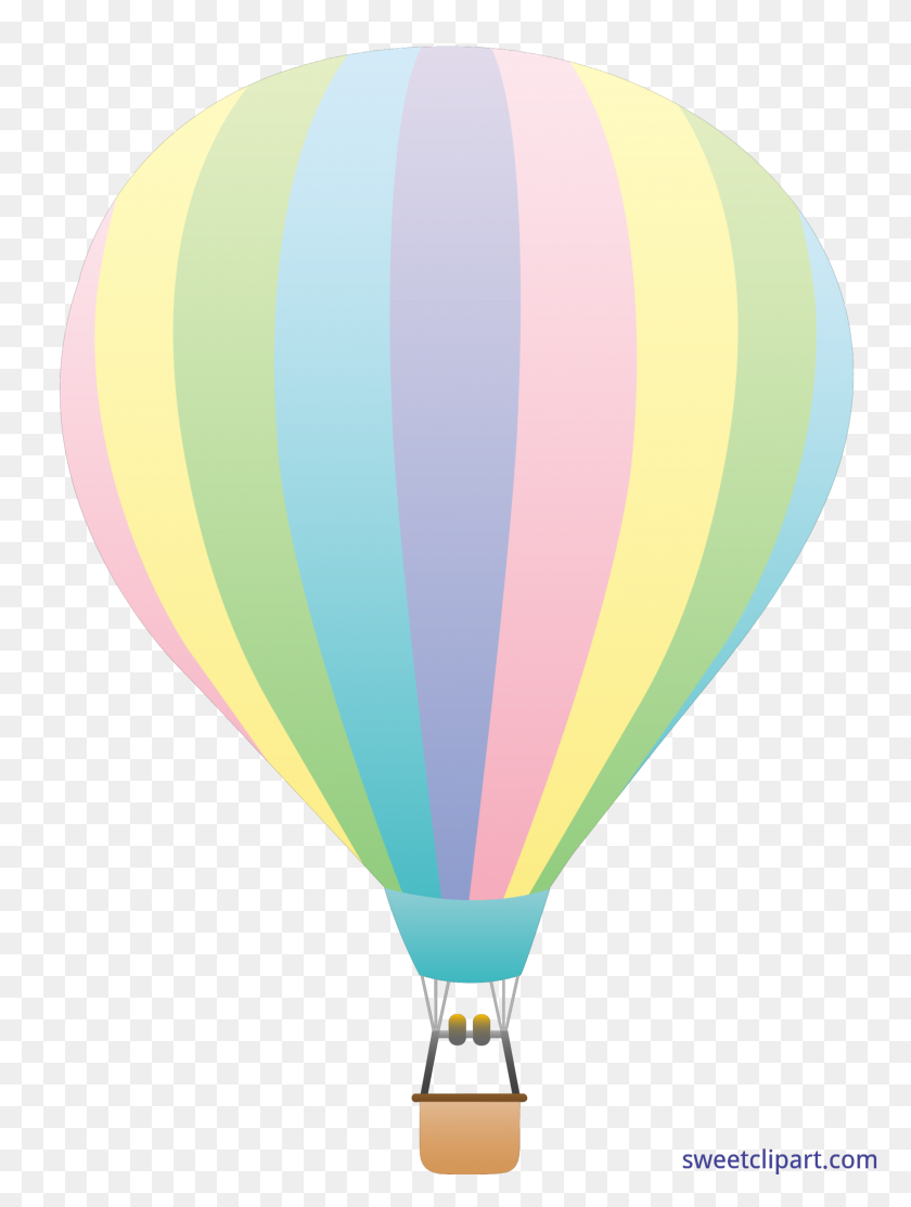 4114x5559 Globo Aerostático Clipart Pastel - Balloon Clipart