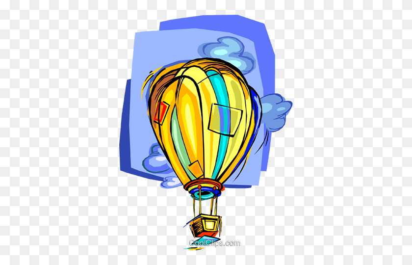 354x480 Hot Air Balloon Royalty Free Vector Clip Art Illustration - Free Hot Air Balloon Clip Art