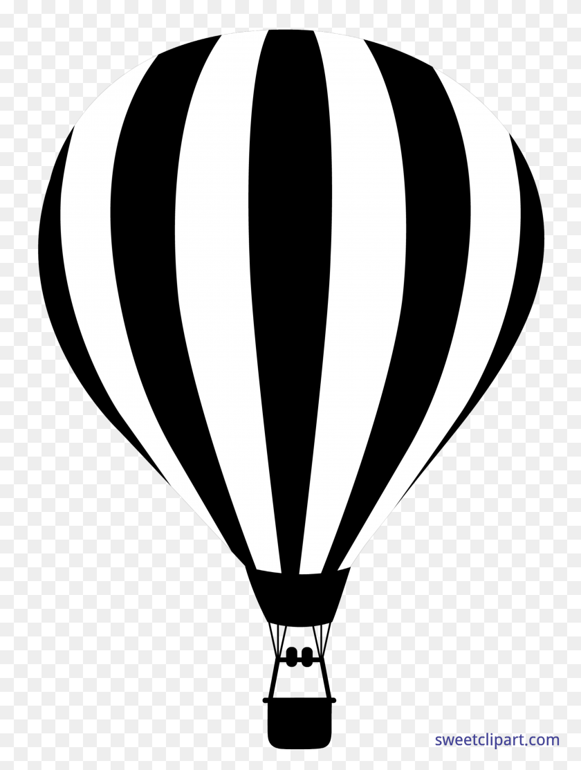4114x5559 Hot Air Balloon Silhouette Clip Art - Sky Clipart Black And White