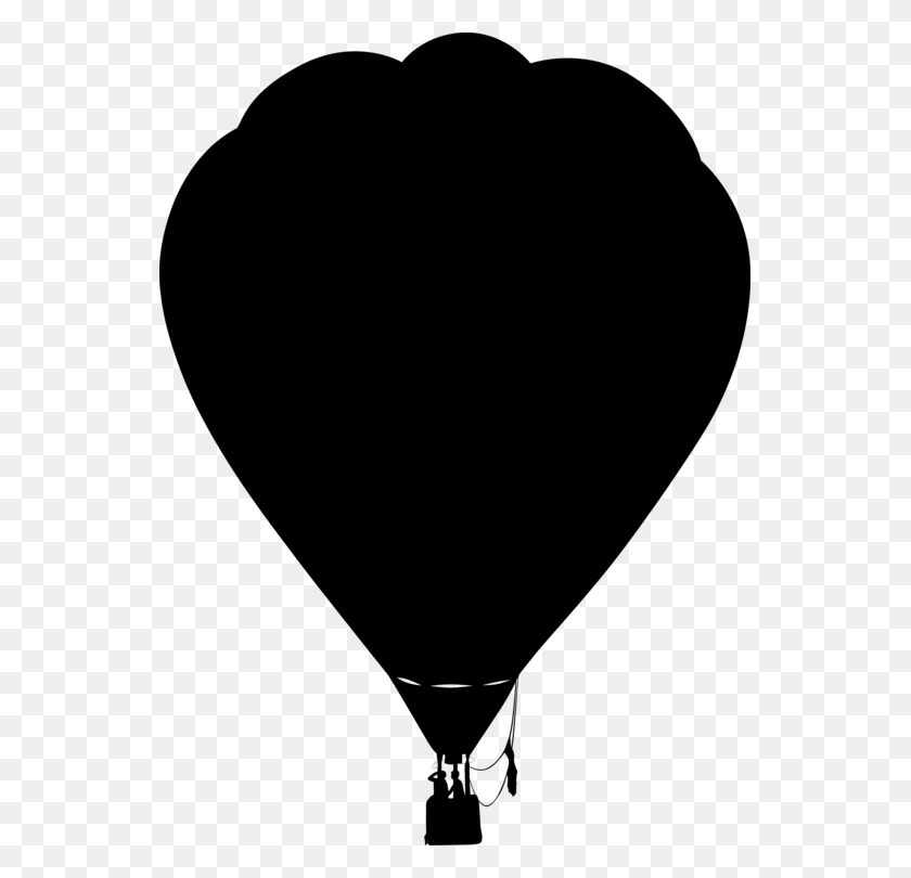 545x750 Hot Air Balloon Silhouette Drawing Download - Hot Air Balloon Clipart Black And White