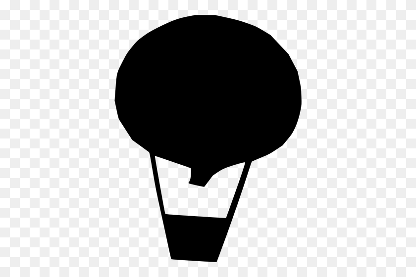 378x500 Hot Air Balloon Vector Silhouette - Hot Air Balloon Black And White Clipart