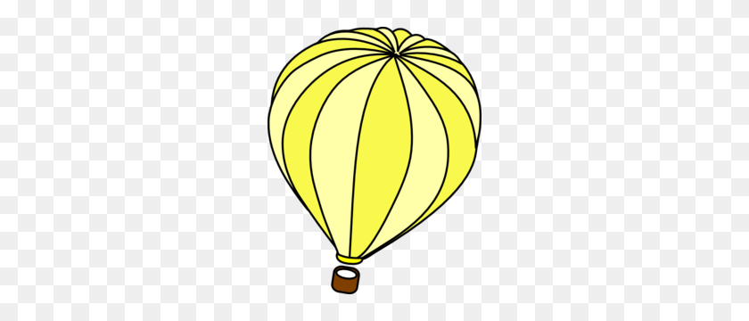 240x300 Hot Air Balloon Yellow Clip Art - Yellow Balloon Clipart