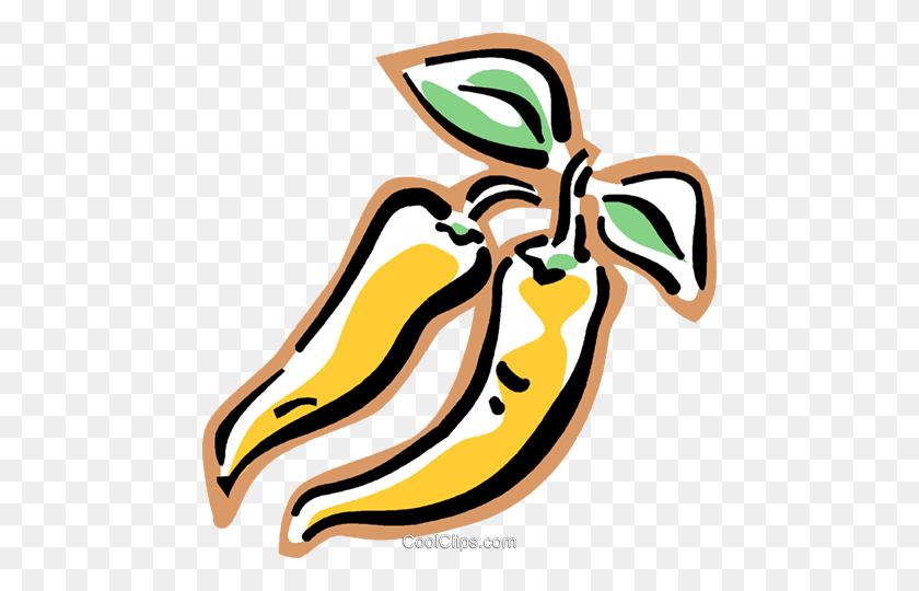 470x480 Hot Banana Peppers Royalty Free Vector Clipart Ilustración - Jalapeño Clipart